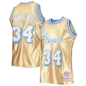 Shaquille O'Neal Los Angeles Lakers 75th Anniversary 1996/97 Hardwood Classics Notable Swingman Jersey Gold