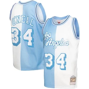 Shaquille O'Neal Los Angeles Lakers Big & Tall Hardwood Classics 1996/97 Split Swingman Jersey Powder Blue/White Distingué