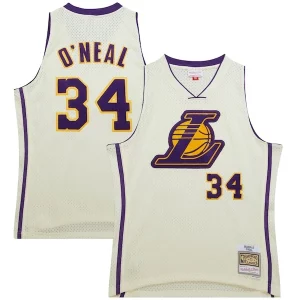 Shaquille O'Neal Los Commémoratif Angeles Lakers Chainstitch Swingman Jersey Cream