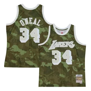 Shaquille O'Neal Los Angeles Lakers Hardwood Éclatant Classics 1996/97 Ghost Green Swingman Jersey Camo