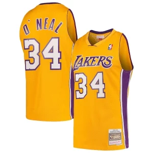 Shaquille O'Neal Los Angeles Lakers Hardwood Classics Swingman Exceptionnel Jersey Gold