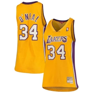 Shaquille O'Neal Confortable Los Angeles Lakers Women's 1999/00 Hardwood Classics Swingman Jersey Gold