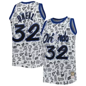 Shaquille O'Neal Orlando Magic 1994/95 Hardwood Classics Doodle Bold Swingman Jersey White