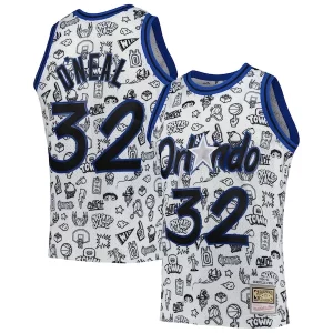 Shaquille O'Neal Orlando Magic 1994/95 Hardwood Classics Doodle Exclusif Swingman Player Jersey White