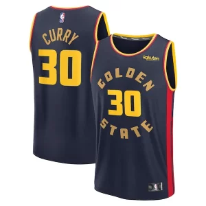 Stephen Curry Golden State Warriors 2024/25 Fast Break Player Luxueux Jersey City Edition Navy