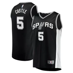 Stephon Castle San Antonio Spurs 2024 NBA Charming Draft Fast Break Player Jersey Icon Edition Black