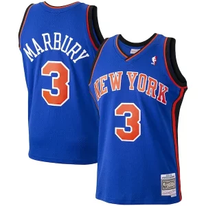 Stephon Marbury New York Knicks Élégant Hardwood Classics Swingman Jersey Blue
