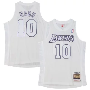 Steve Nash Vibrant Los Angeles Lakers 2012 Authentic Player Jersey White
