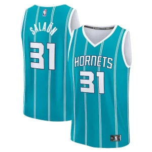 Tidjane Salaun Charlotte Hornets 2024 NBA Draft Fast Break Dashing Player Jersey Icon Edition Teal