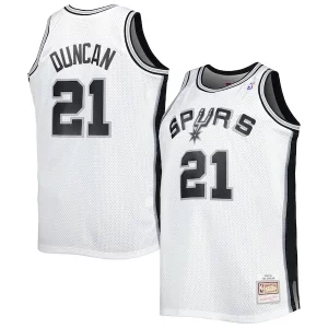 Tim Duncan San Antonio Spurs Big & Tall Hardwood Classics 1998/99 Swingman Captivant Jersey White/Black