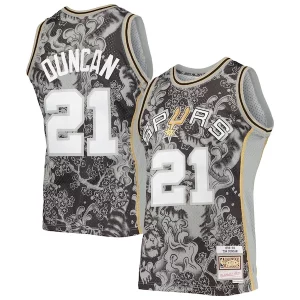 Tim Duncan San Antonio Spurs Confortable Hardwood Classics 1998/99 Lunar New Year Swingman Jersey Black