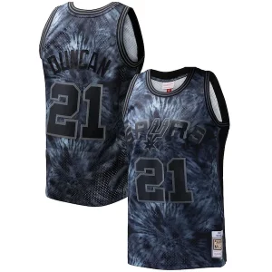 Tim Incontournable Duncan San Antonio Spurs Hardwood Classics 1998/99 Tie Dye Swingman Jersey Black
