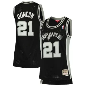 Tim Duncan San Antonio Spurs Women's 1998/99 Hardwood Classics Swingman Jersey Black Exceptionnel