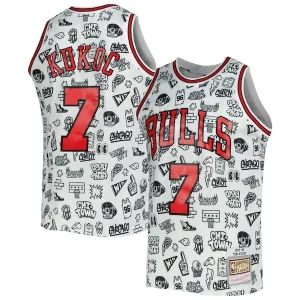 Toni Kukoc Chicago Bulls 1997/98 Hardwood Authentique Classics Doodle Swingman Jersey White
