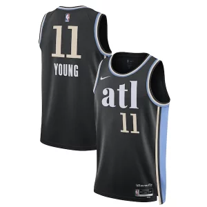 Trae Young Distingué Atlanta Hawks Nike Unisex 2023/24 Swingman Jersey Black City Edition
