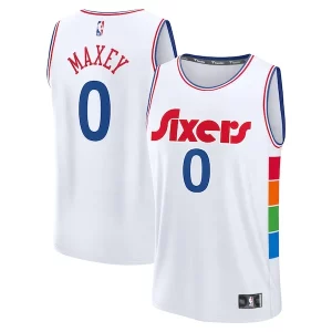 Tyrese Moderne Maxey Philadelphia 76ers 2024/25 Fast Break Player Jersey City Edition White