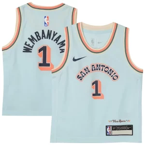 Victor Wembanyama San Antonio Spurs Notable Nike Preschool 2024/25 Swingman Player Jersey City Edition Light Blue