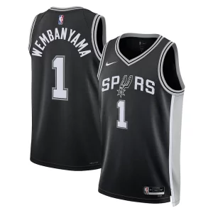 Victor Wembanyama San Antonio Distingué Spurs Nike Unisex 2023 NBA Draft First Round Pick Swingman Jersey Icon Edition Black