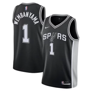 Victor Wembanyama San Antonio Spurs Nike Youth 2023 NBA Draft First Round Exclusif Pick Swingman Jersey Icon Edition Black