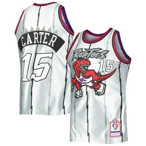Vince Carter Toronto Raptors 1998/99 Hardwood Classics 75th Anniversary Swingman Jersey Platinum Authentique
