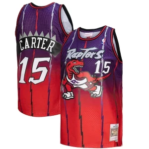 Vince Carter Toronto Raptors 1998/99 Hardwood Classics Fadeaway Swingman Player Personalisable Jersey Red/Purple