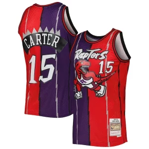Vince Carter Toronto Raptors Hardwood Classics Notable 1998/99 Split Swingman Jersey Purple/Red