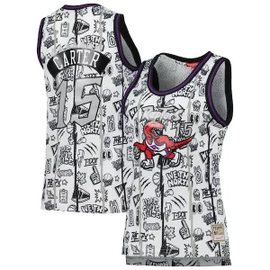 Vince Carter Charming Toronto Raptors Women's 1998 Doodle Swingman Jersey White