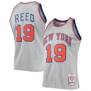 Willis Reed New York Knicks 75th Collectible Anniversary 1969/70 Hardwood Classics Swingman Jersey Silver