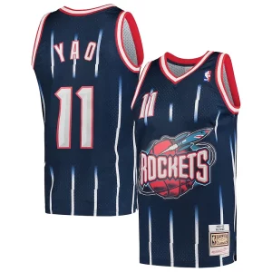 Yao Refiné Ming Houston Rockets Hardwood Classics 2002 03 Swingman Jersey Navy