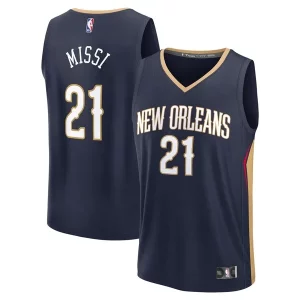 Yves Missi New Orleans Exceptionnel Pelicans Youth 2024 NBA Draft Fast Break Player Jersey Icon Edition Navy