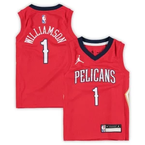 Zion Williamson New Orleans Pelicans Jordan Brand Preschool 2020/21 Fast Break Replica Jersey Statement Vibrant Edition Red