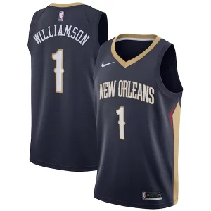 Zion Williamson Bold New Orleans Pelicans Nike 2019 NBA Draft First Round Pick Swingman Jersey Navy Icon Edition/White